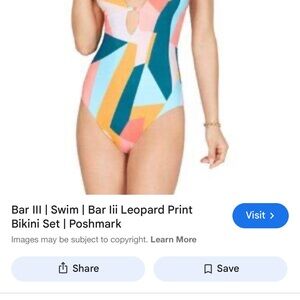 Bar III Multicolor Geometric One Piece Swimsuit